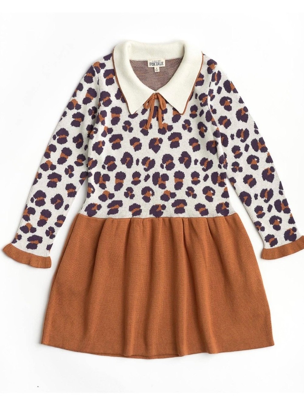 NWT Finding Foxtale Wild Side sweater knit dress leopard 5T
